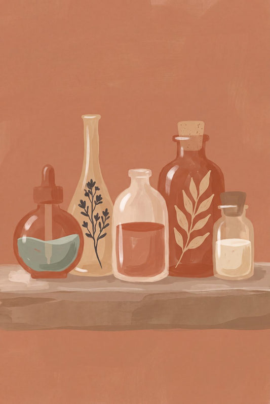 The Tincture Ledge | Boho Neutral Printable Wall Art Print by Saffron & Sage — print preview