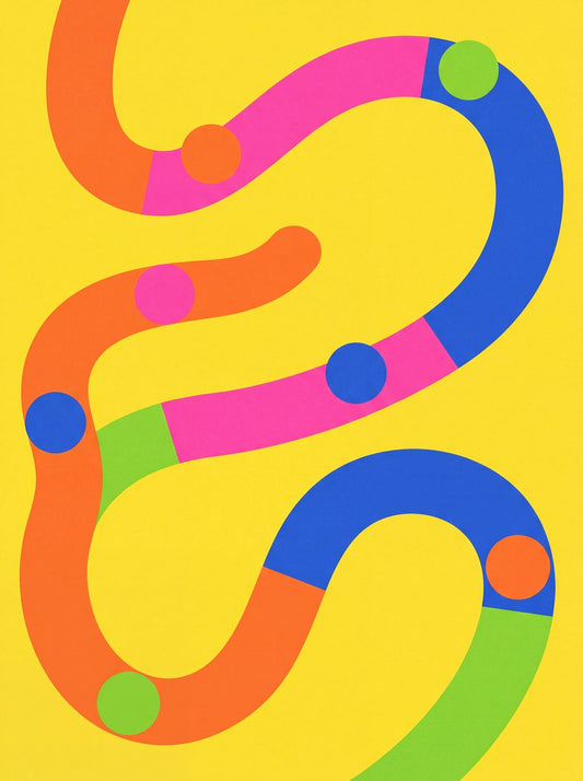 Loop-the-Loop Run | Dopamine Bright Printable Wall Art Print by Citrus & Stone — print preview