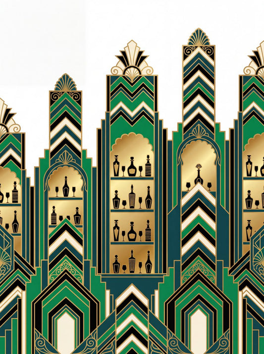 Skyline Spirits | Art Deco Maximal Printable Wall Art Print by Marrow & Gold — print preview