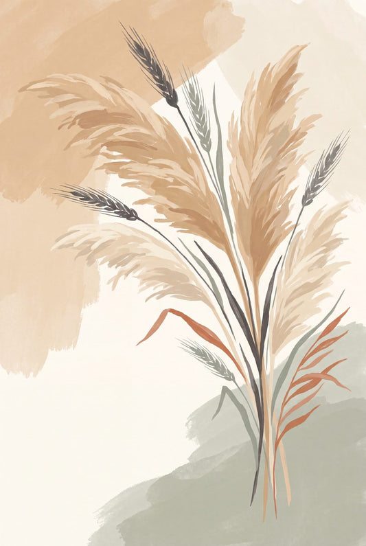Pampas Plume in Terracotta | Boho Neutral Printable Wall Art Print by Saffron & Sage — print preview