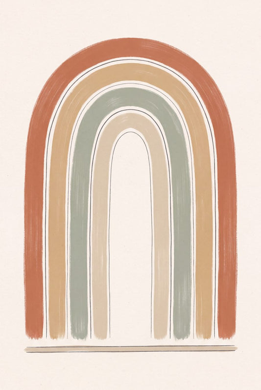 Nested Arches at Dawn | Boho Neutral Printable Wall Art Print by Saffron & Sage — print preview