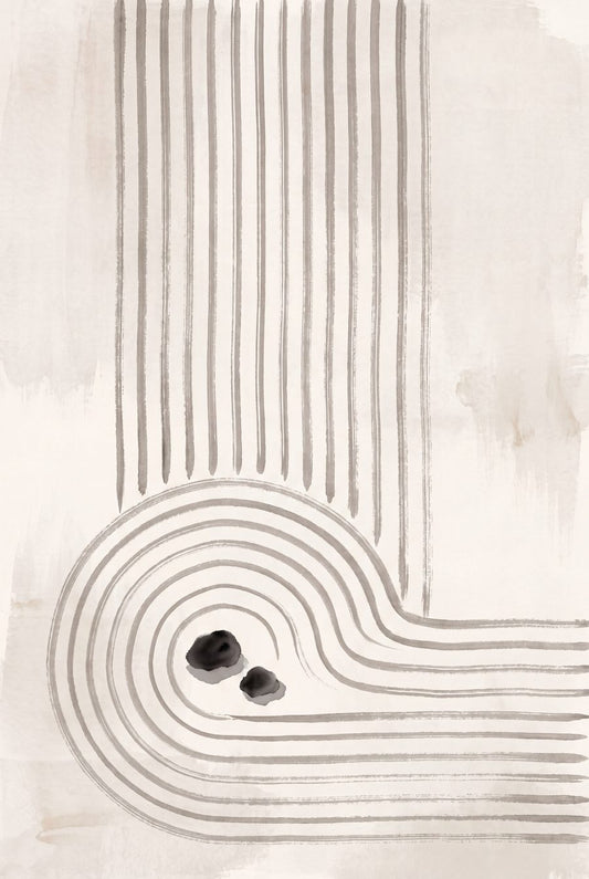 Raked Gravel Cadence | Japandi Printable Wall Art Print by Quiet North — print preview