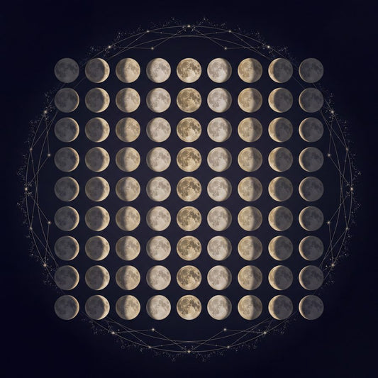 Lunar Phases | Dark Celestial Printable Wall Art Print by Nocturne Press — print preview