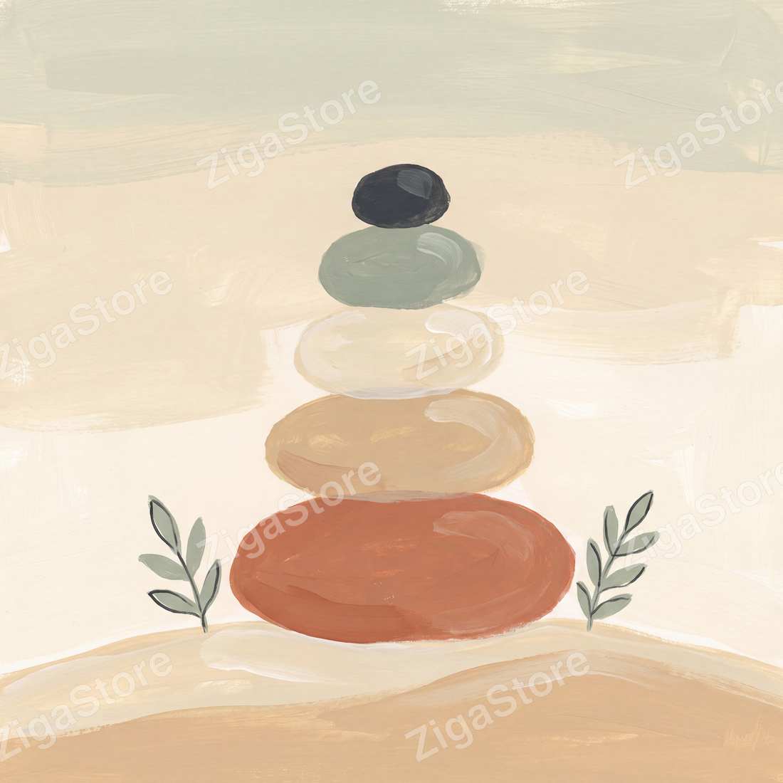 Boho Neutral Nursery Gallery Wall Set - 3 Printable Prints by Saffron & Sage — print preview (watermarked)