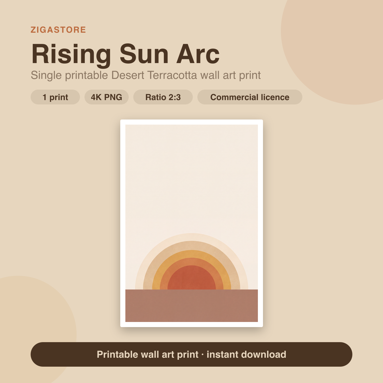 Rising Sun Arc | Desert Terracotta Printable Wall Art Print by Dune & Clay