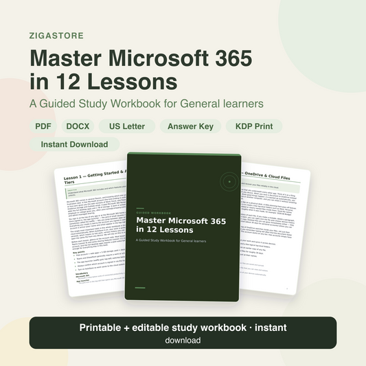 Master Microsoft 365 in 12 Lessons — Hands-On Workbook