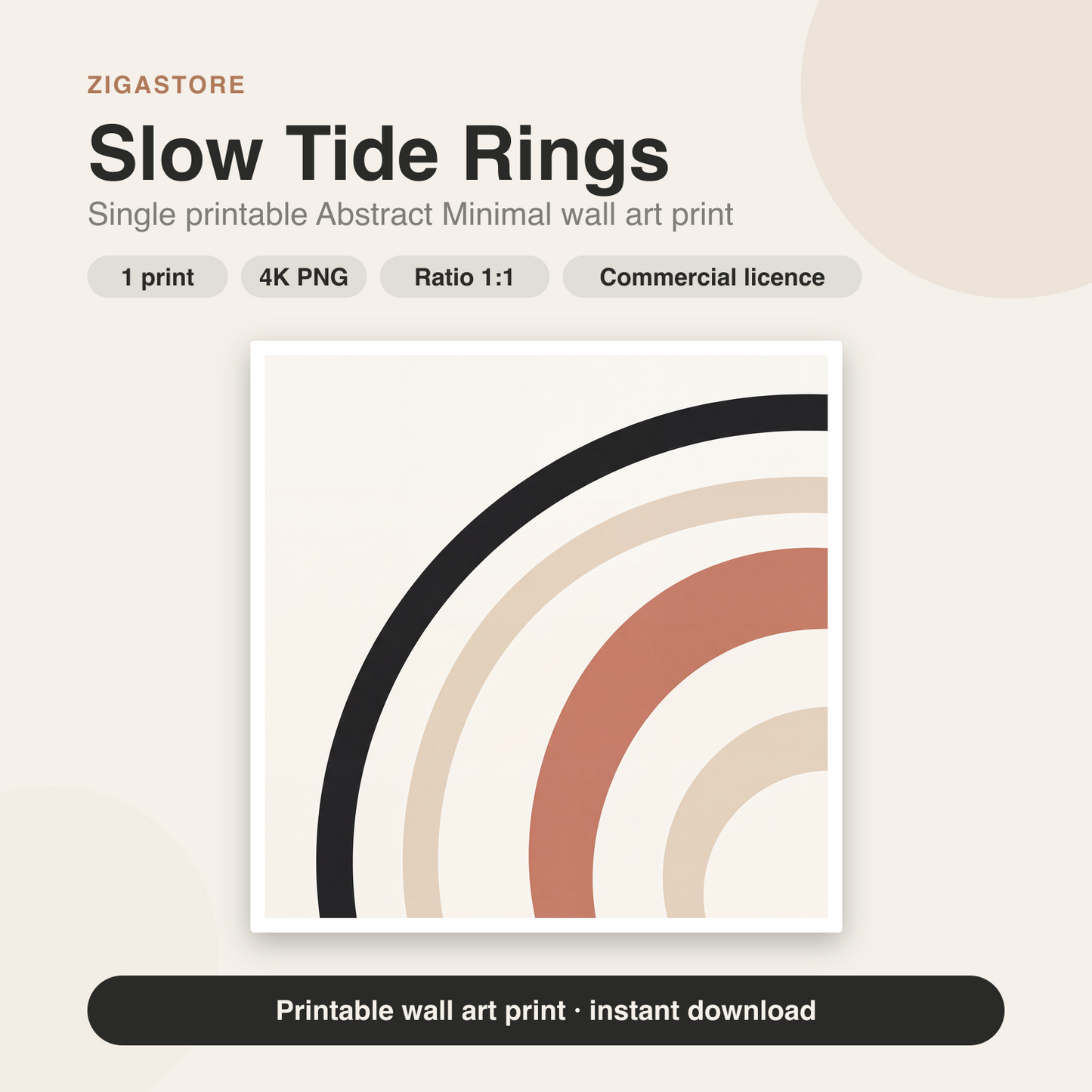 Slow Tide Rings | Abstract Minimal Printable Wall Art Print by Form & Field