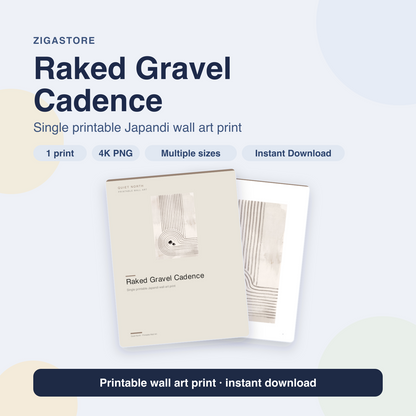 Raked Gravel Cadence | Japandi Printable Wall Art Print by Quiet North