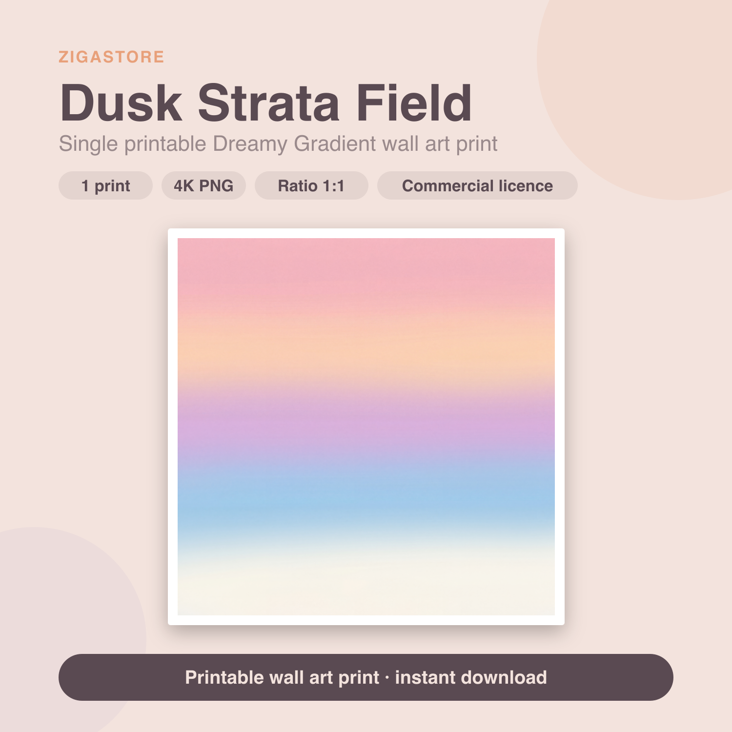 Dusk Strata Field | Dreamy Gradient Printable Wall Art Print by Halcyon Skies