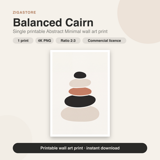 Balanced Cairn | Abstract Minimal Printable Wall Art Print by Form & Field