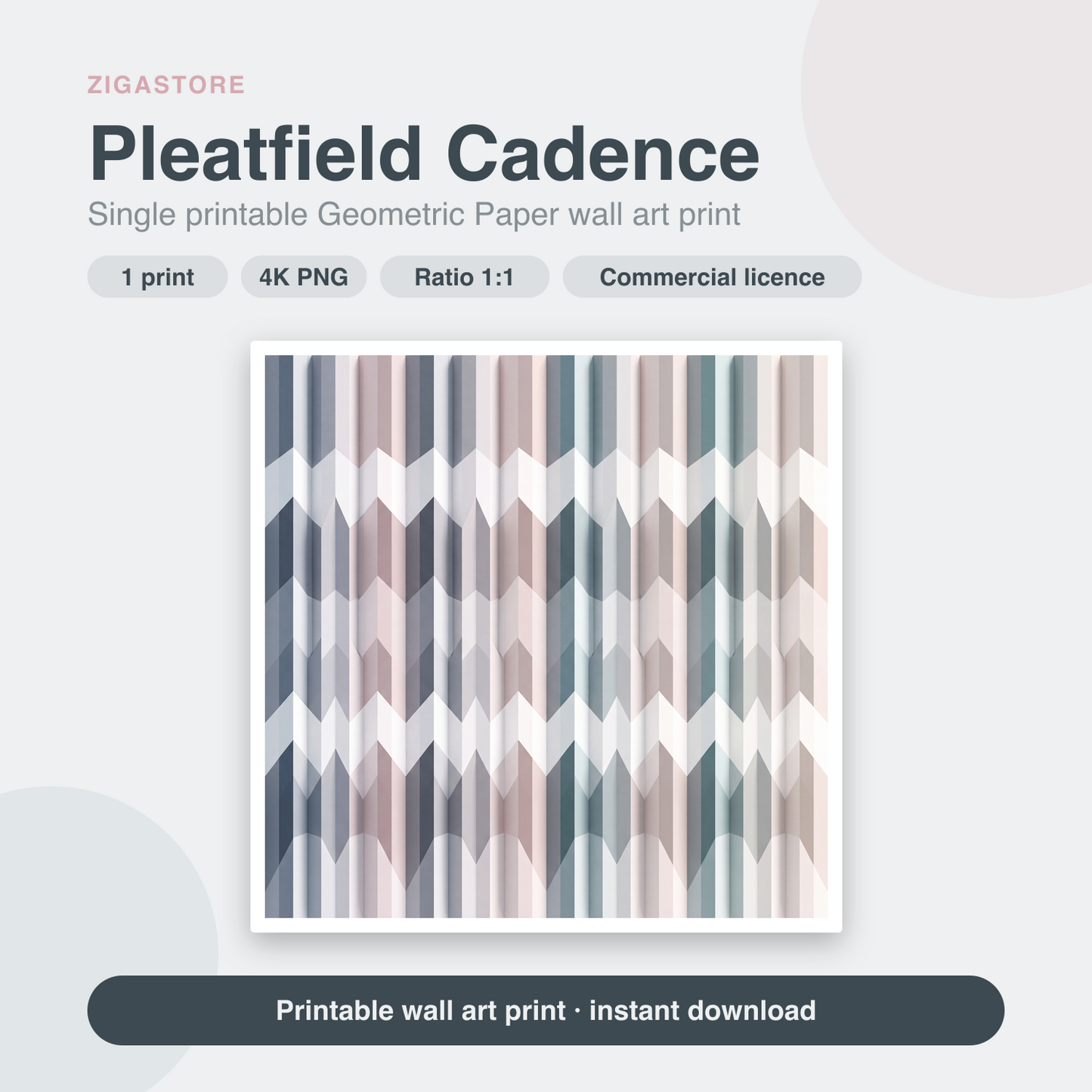 Pleatfield Cadence | Geometric Paper Printable Wall Art Print by Origami Sky