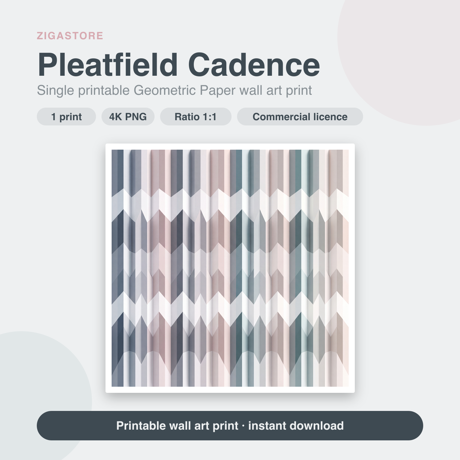 Pleatfield Cadence | Geometric Paper Printable Wall Art Print by Origami Sky