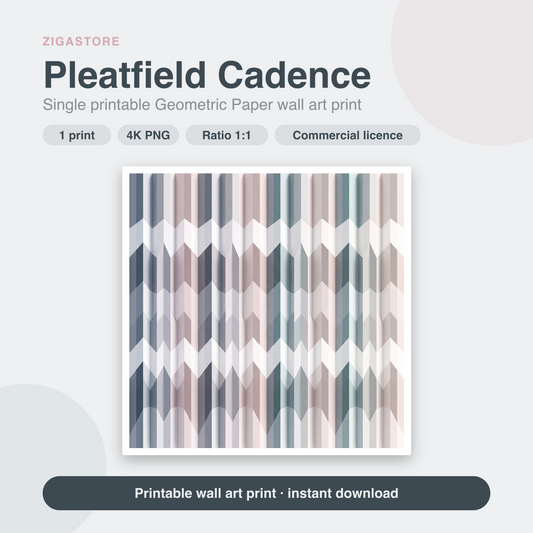 Pleatfield Cadence | Geometric Paper Printable Wall Art Print by Origami Sky