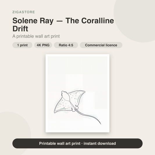 Solene Eagle Ray — Single Line Coastal Wall Art Print by Slate & Sparrow