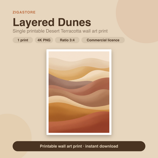 Layered Dunes | Desert Terracotta Printable Wall Art Print by Dune & Clay