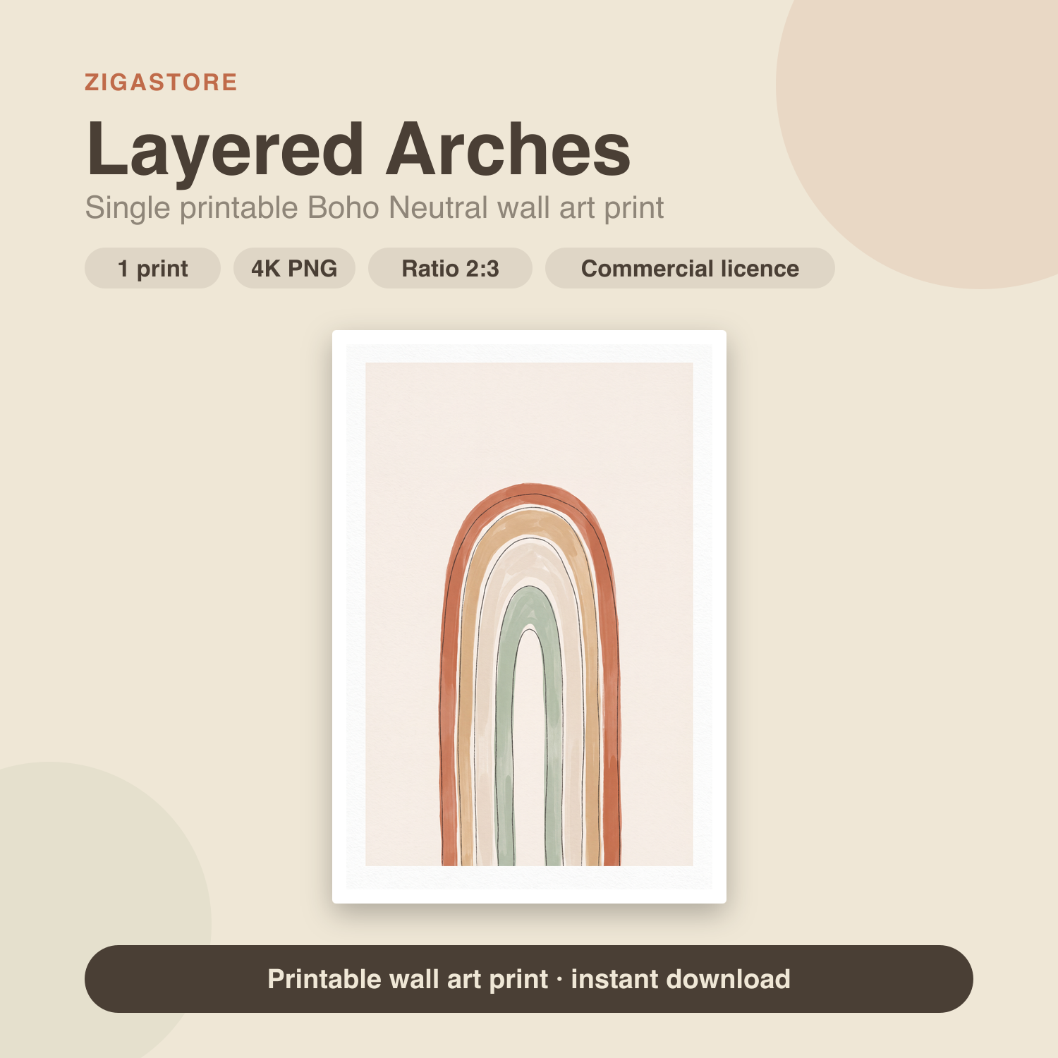 Layered Arches | Boho Neutral Printable Wall Art Print by Saffron & Sage