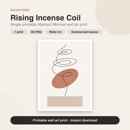 Rising Incense Coil | Abstract Minimal Printable Wall Art Print by Form & Field