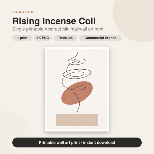 Rising Incense Coil | Abstract Minimal Printable Wall Art Print by Form & Field