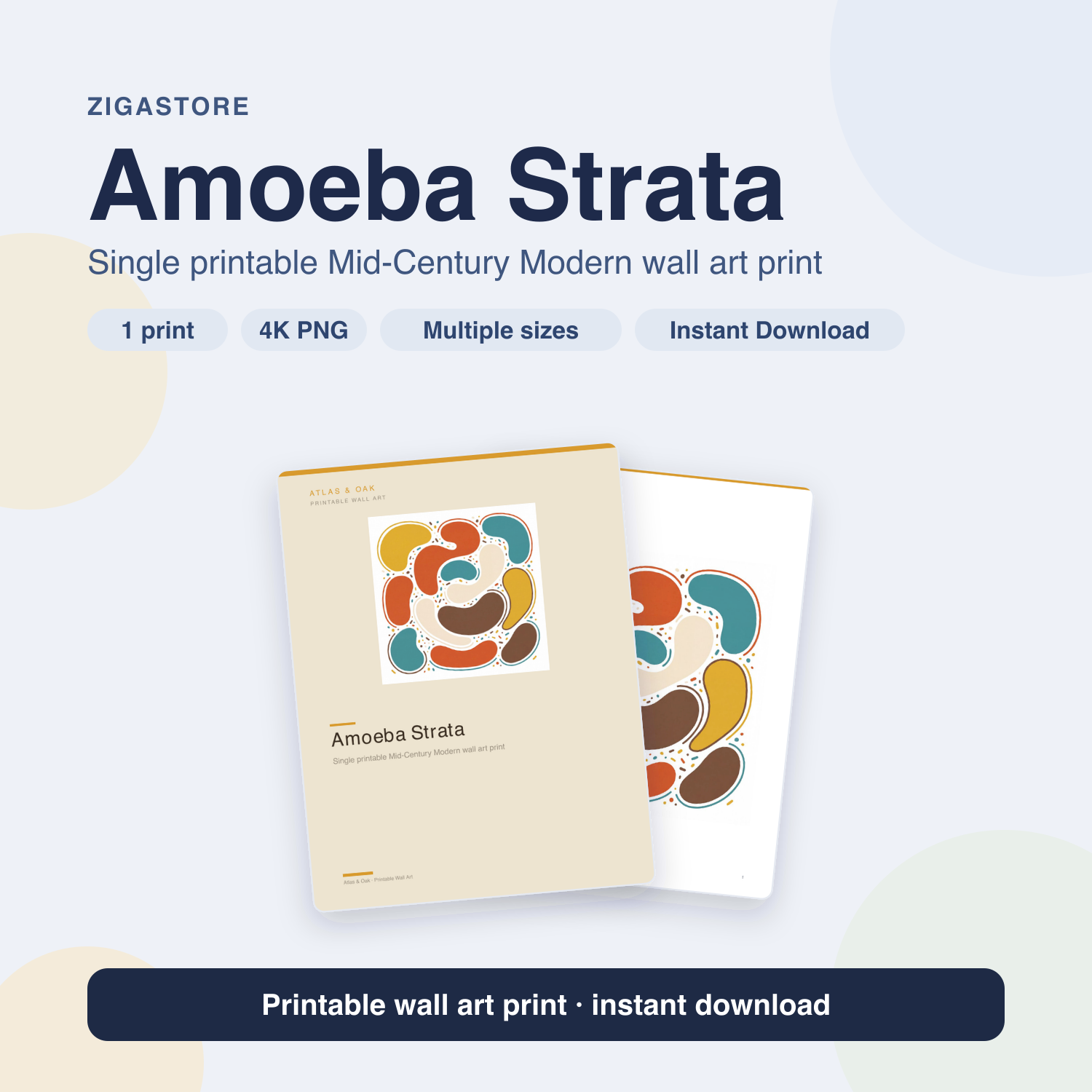 Amoeba Strata | Mid-Century Modern Printable Wall Art Print by Atlas & Oak