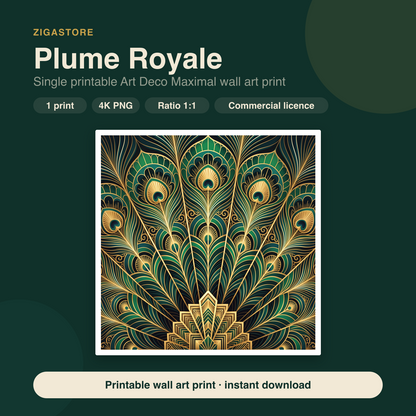 Plume Royale | Art Deco Maximal Printable Wall Art Print by Marrow & Gold