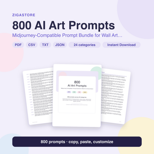 800 Midjourney Art Prompts for Stunning Wall Art & Decor