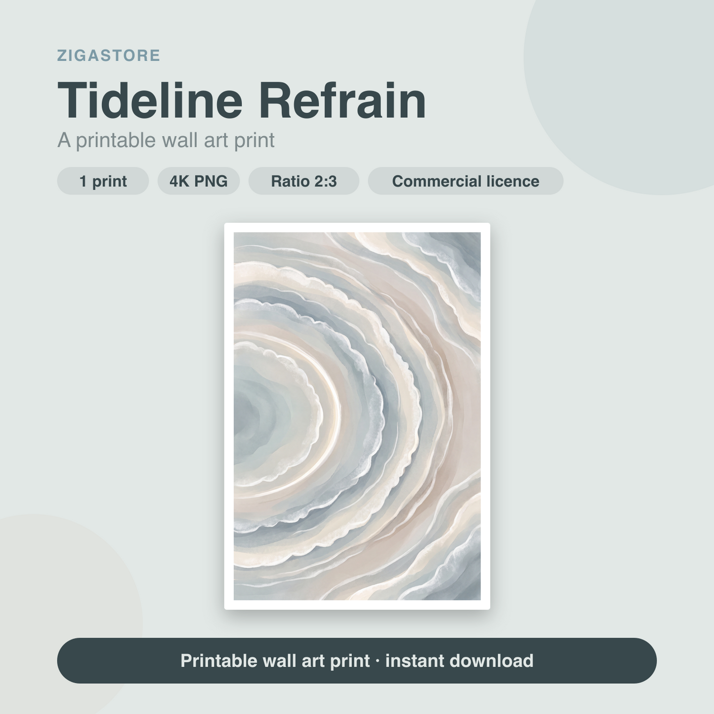 Tideline Refrain — Coastal Calm Abstract Surf Wall Art Print by Tidewater Studio