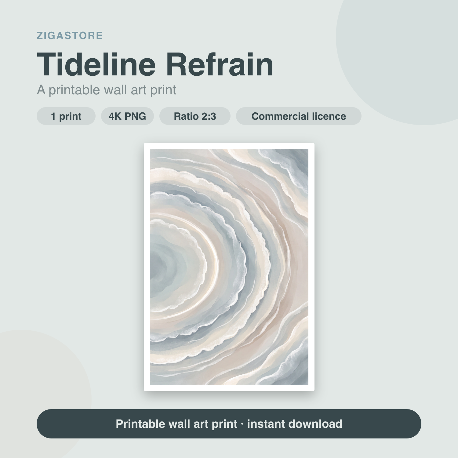 Tideline Refrain — Coastal Calm Abstract Surf Wall Art Print by Tidewater Studio