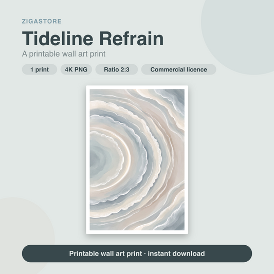 Tideline Refrain — Coastal Calm Abstract Surf Wall Art Print by Tidewater Studio