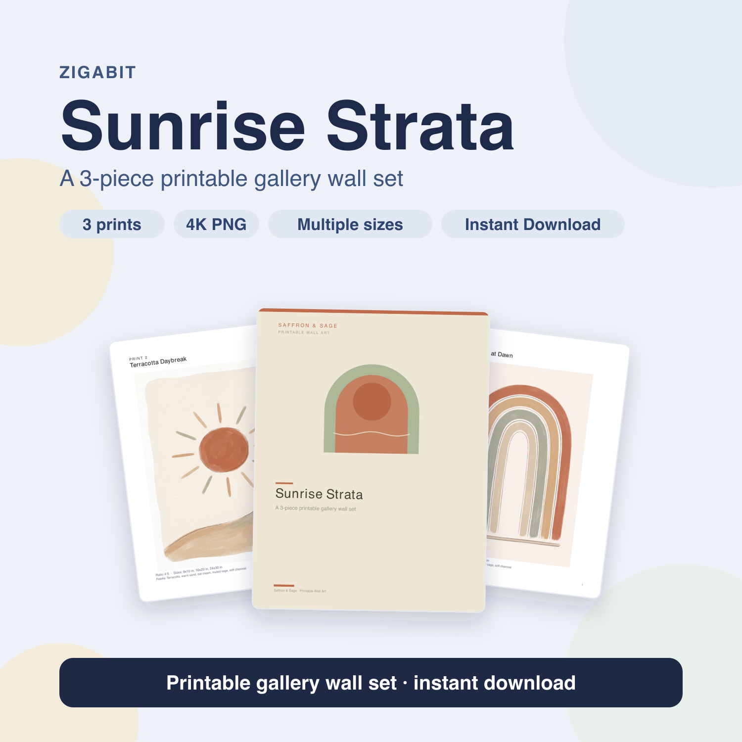 Sunrise Strata Boho Gallery Wall Set by Saffron & Sage