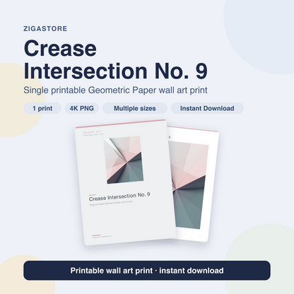 Crease Intersection No. 9 | Geometric Paper Printable Wall Art Print by Origami Sky