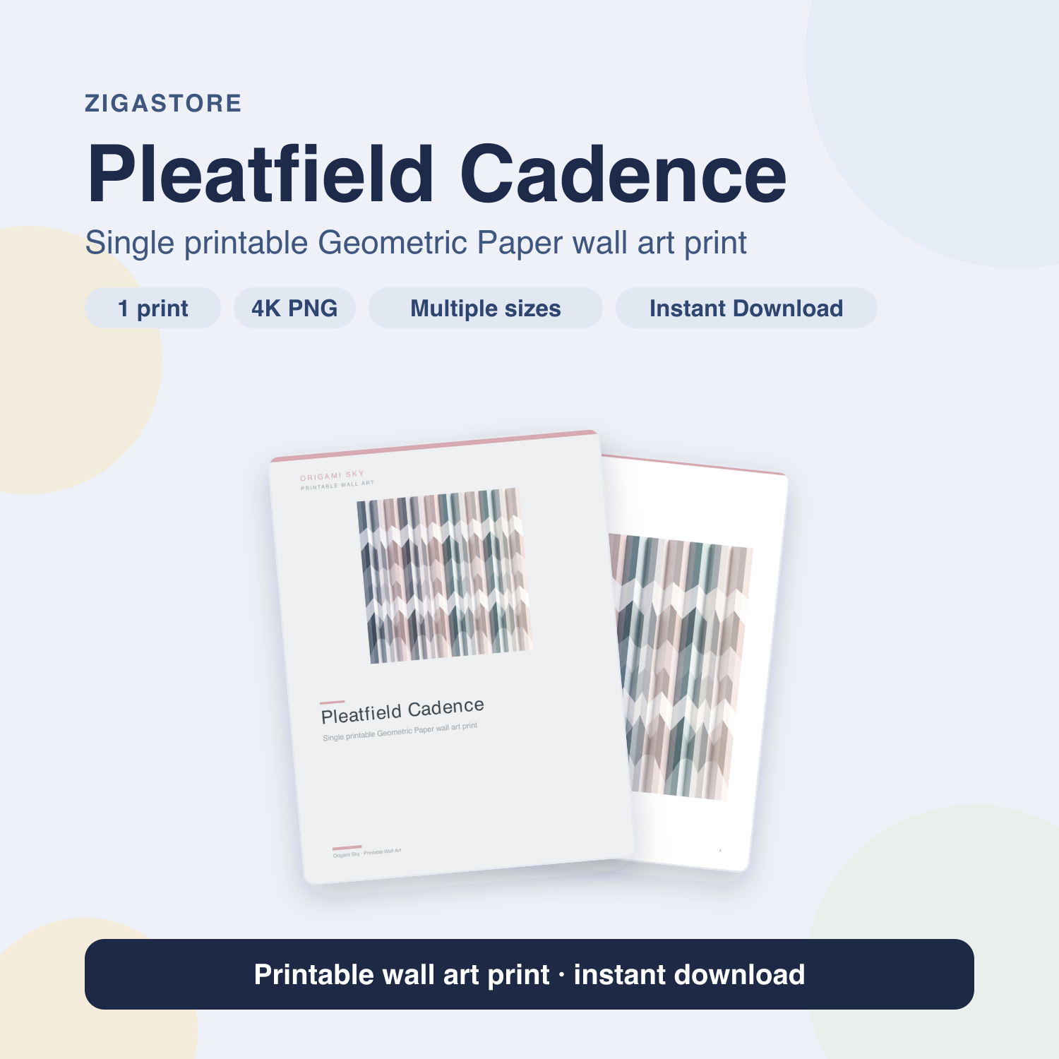 Pleatfield Cadence | Geometric Paper Printable Wall Art Print by Origami Sky