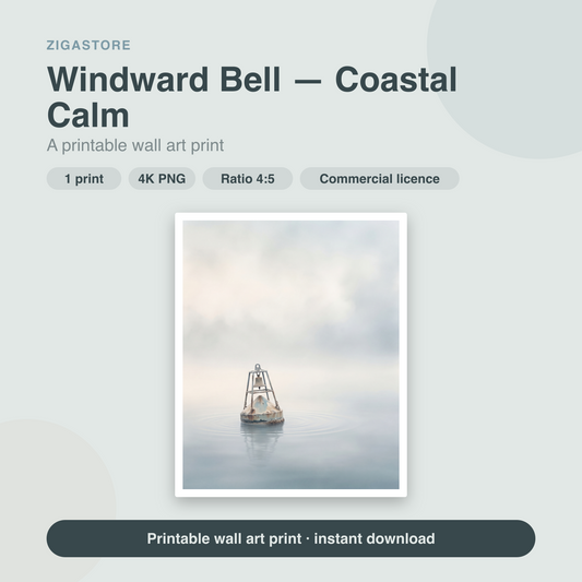 Windward Bell — Coastal Calm Buoy Printable Wall Art by Tidewater Studio