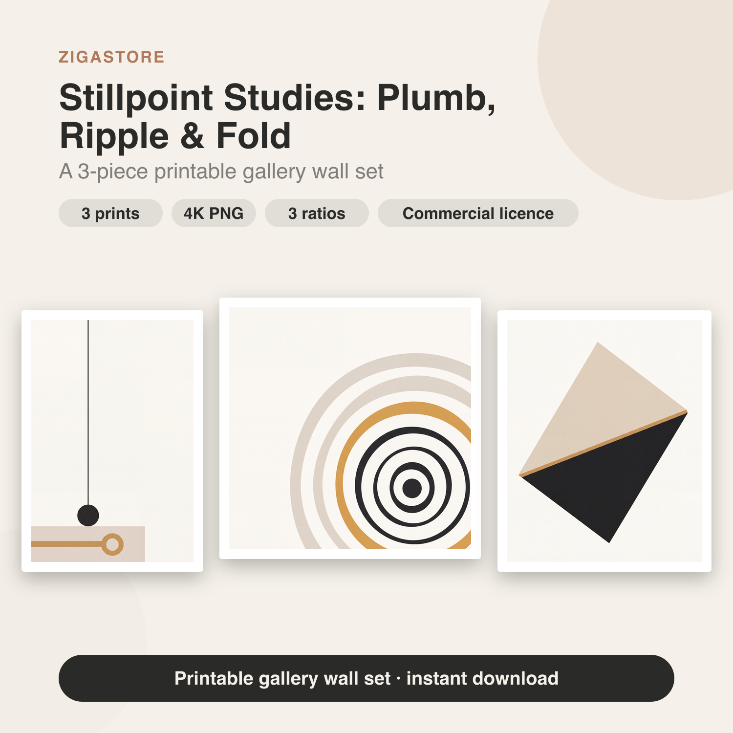 Stillpoint Studies — Abstract Minimalist Gallery Wall Set of 3 by Form & Field