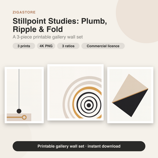 Stillpoint Studies — Abstract Minimalist Gallery Wall Set of 3 by Form & Field