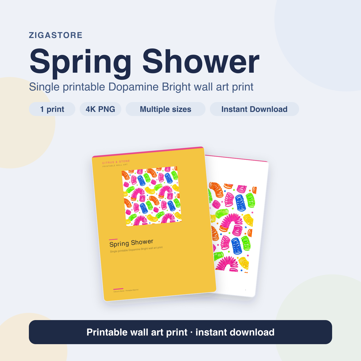 Spring Shower | Dopamine Bright Printable Wall Art Print by Citrus & Stone