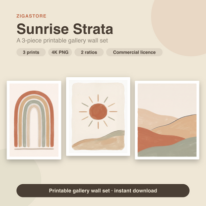 Sunrise Strata Boho Gallery Wall Set by Saffron & Sage