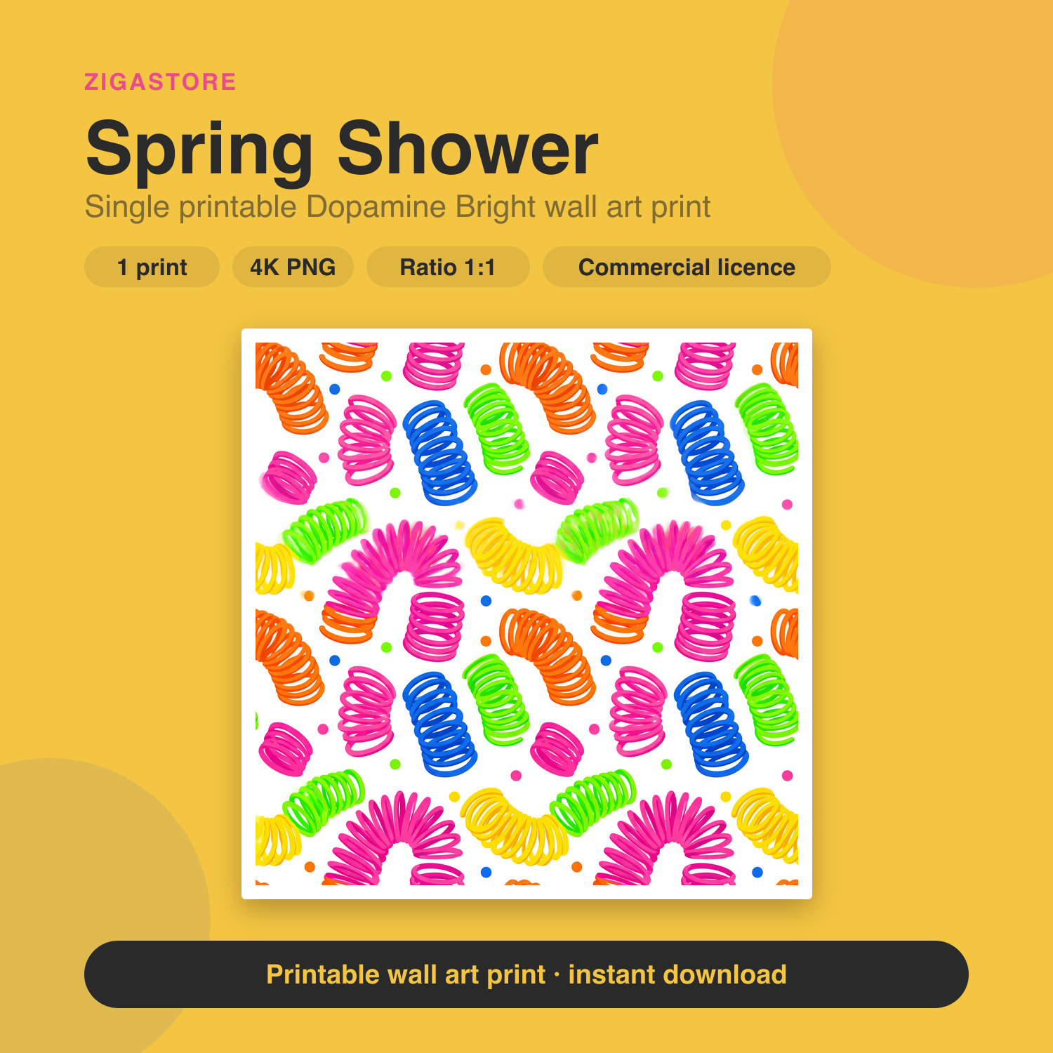 Spring Shower | Dopamine Bright Printable Wall Art Print by Citrus & Stone