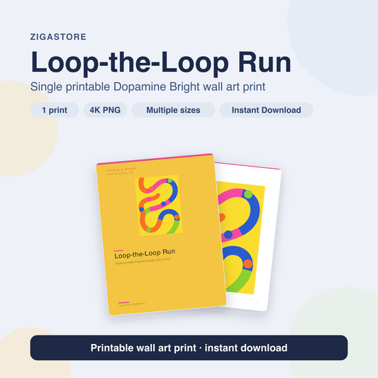 Loop-the-Loop Run | Dopamine Bright Printable Wall Art Print by Citrus & Stone