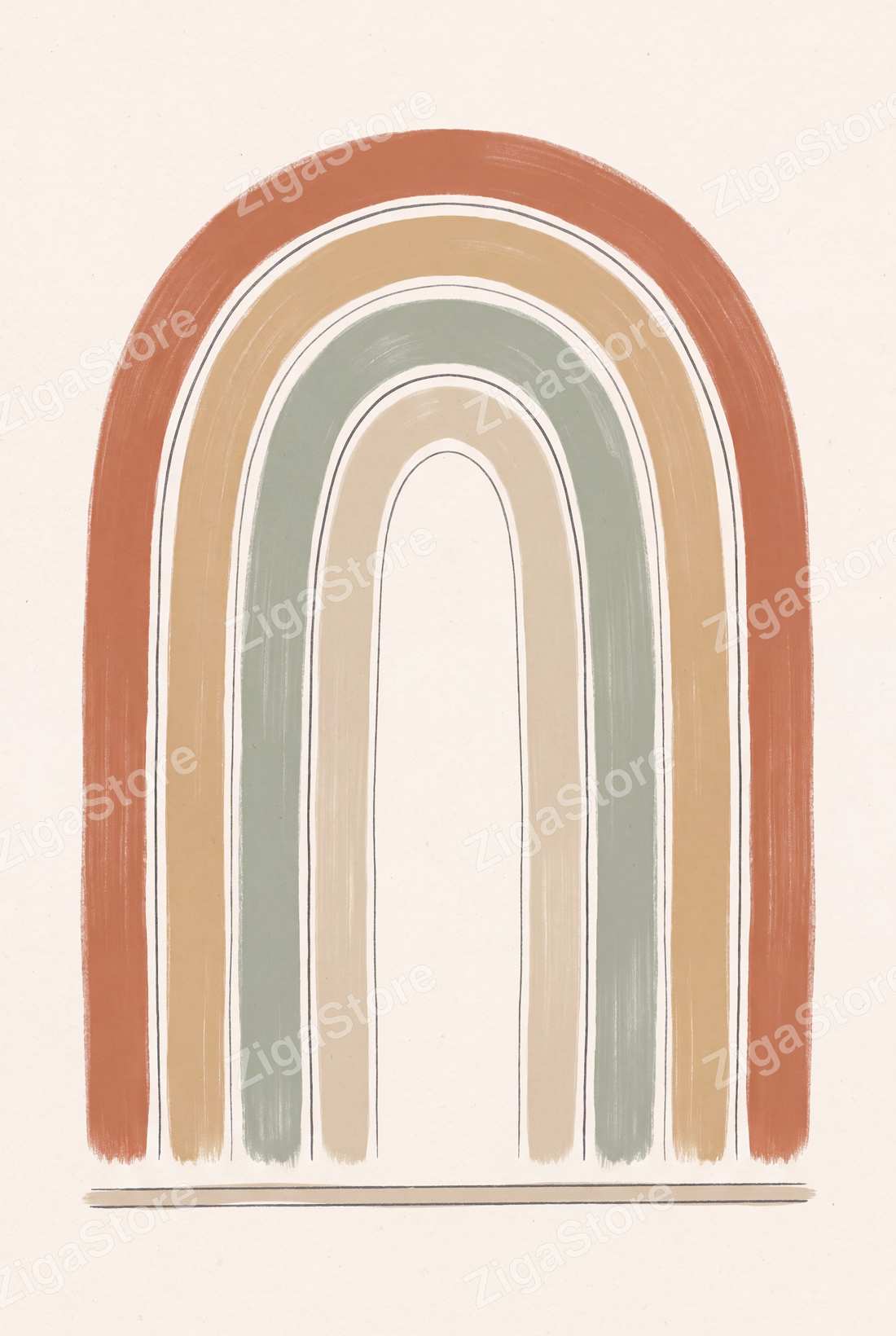 Nested Arches at Dawn | Boho Neutral Printable Wall Art Print by Saffron & Sage — print preview (watermarked)