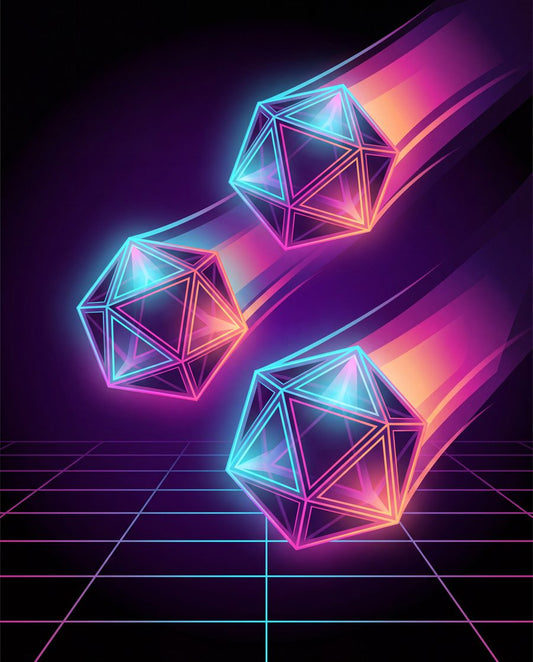 Critical Twenty | Retro Synthwave Printable Wall Art Print by Prism & Pulse — print preview