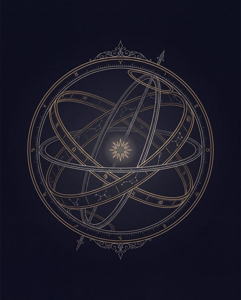 Meridian & Ember Dark Celestial Gallery Wall Set | 3 Prints by Nocturne Press — print preview shown framed at true scale in an illustrated room preview