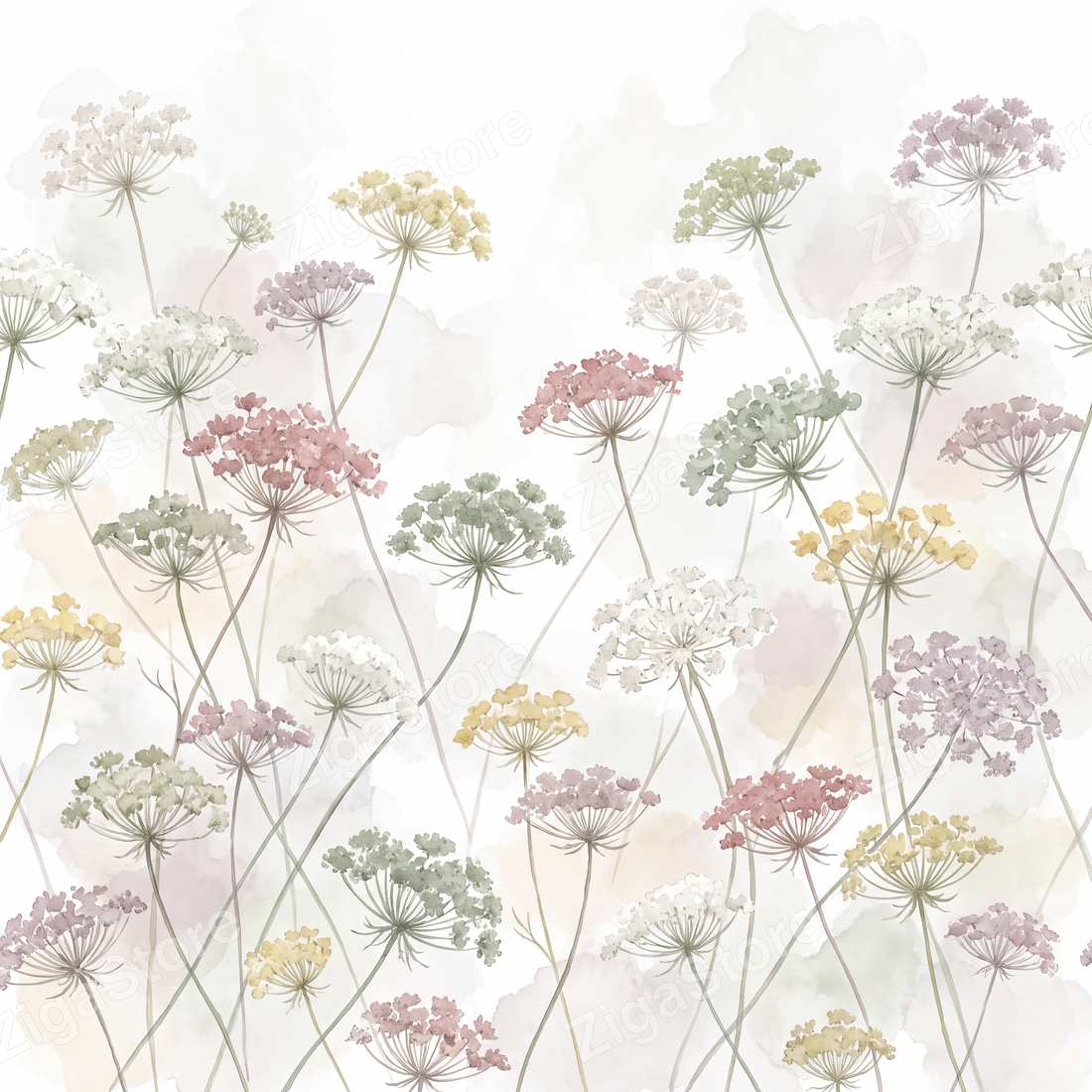 Lace, Mist & Moonpennies — Pressed Botanical Bathroom Wall Art Set of 3 by Pressed Petal — print preview (watermarked)