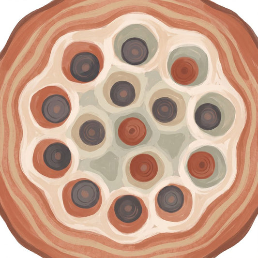 Lotus Pod, Halved | Boho Neutral Printable Wall Art Print by Saffron & Sage — print preview