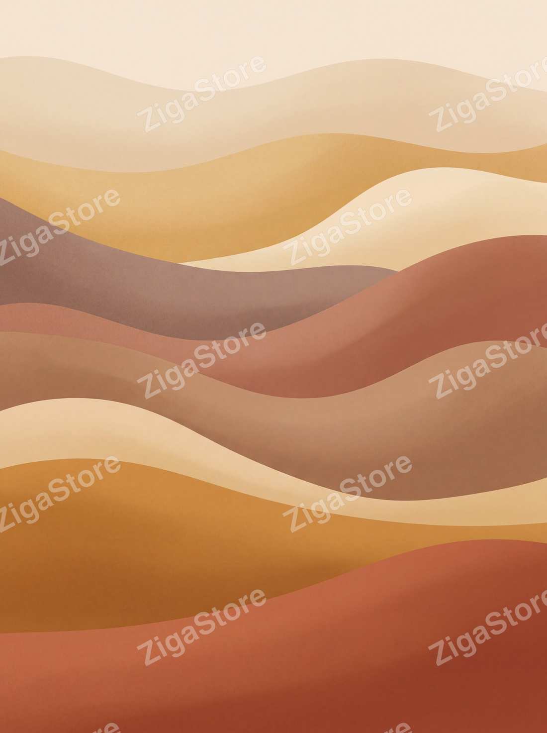 Layered Dunes | Desert Terracotta Printable Wall Art Print by Dune & Clay — print preview (watermarked)