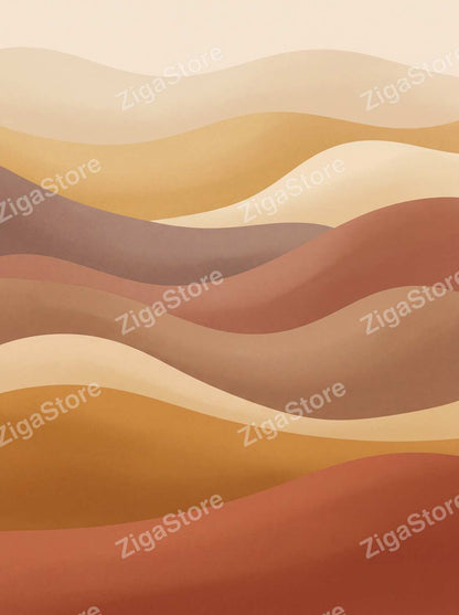 Layered Dunes | Desert Terracotta Printable Wall Art Print by Dune & Clay — print preview (watermarked)