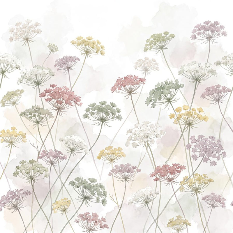 Lace, Mist & Moonpennies — Pressed Botanical Bathroom Wall Art Set of 3 by Pressed Petal — print preview shown framed at true scale in an illustrated room preview
