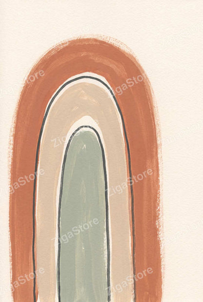 Nested Arches | Boho Neutral Printable Wall Art Print by Saffron & Sage — print preview (watermarked)