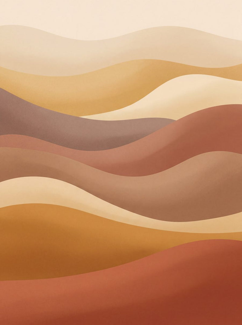 Layered Dunes | Desert Terracotta Printable Wall Art Print by Dune & Clay — print preview shown framed at true scale in an illustrated room preview