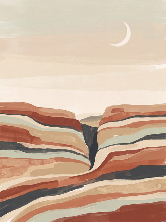 Canyon Strata Crescent | Boho Neutral Printable Wall Art Print by Saffron & Sage — print preview