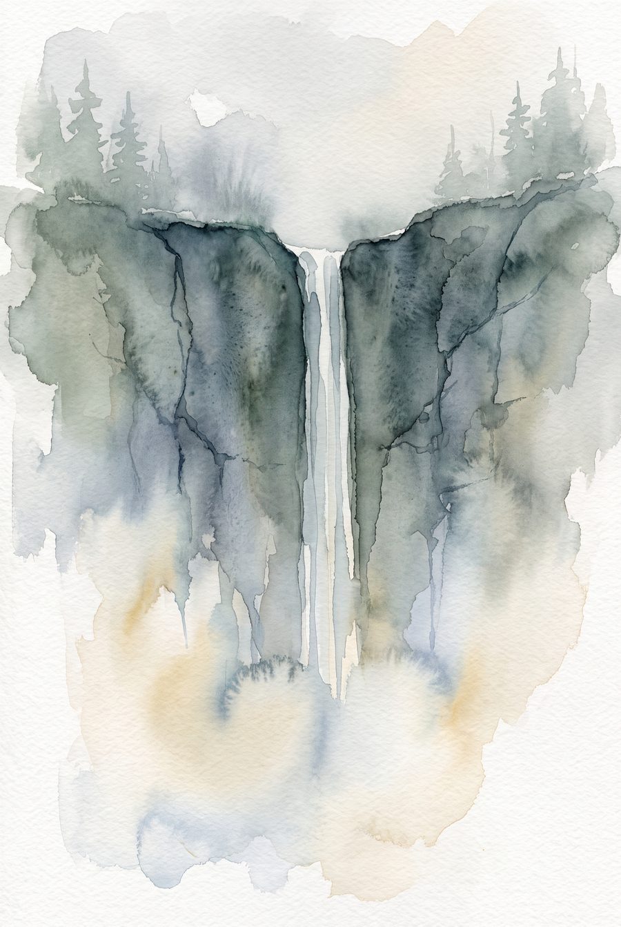 Threadwater Vale — Soft Watercolour 3-Piece Gallery Wall Set by Tea & Tide — print preview